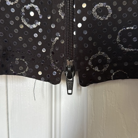 112. Hiroko Sequin Full 2 way Zip Black Jacket blazer - Picture 4 of 7